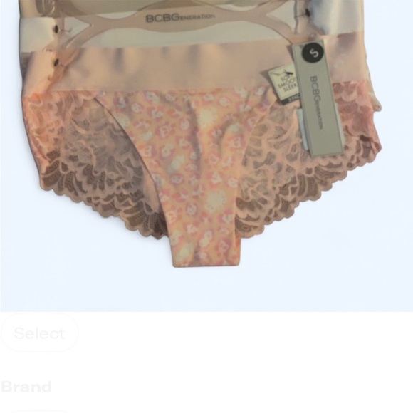BCBGeneration Lace Trim Intimates - Peach and Cream - Picture 1 of 1